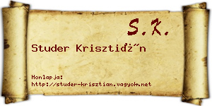 Studer Krisztián névjegykártya